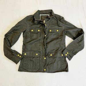 J. CREW Relaxed Boyfriend Field Jacket Green y2k Classic Fall Womens Size XS